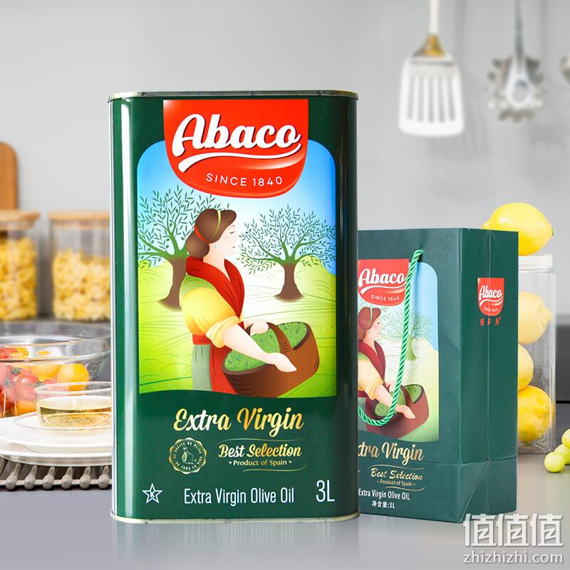 酸度<0.5%，西班牙进口 Abaco 佰多力 特级初榨橄榄油3L/桶 配送礼袋 127.2元包邮（双重优惠） 值值值-买手聚集的地方