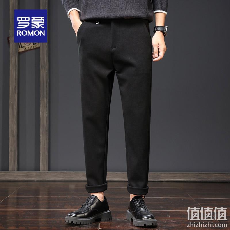 Romon 罗蒙 2022秋冬款 男士毛呢保暖弹力直筒裤 99.9元包邮（需用券） 值值值-买手聚集的地方