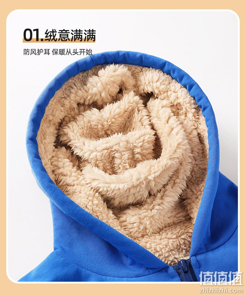 La Chapelle Mini 拉夏贝尔 2022新款男童羊羔绒加厚开衫外套（110~160码）多色 49.9元包邮（需领券） 值值值-买手聚集的地方