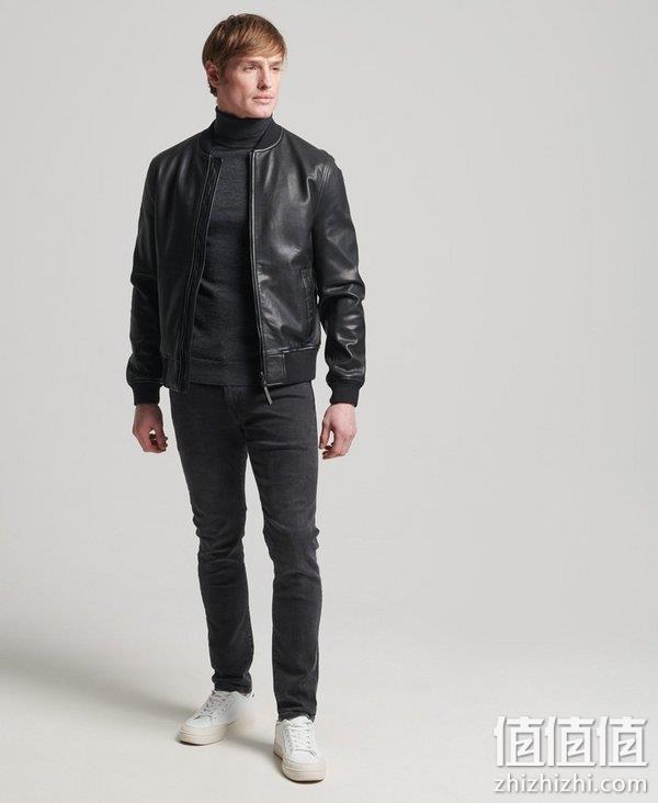 Superdry 极度干燥 男士飞行员真皮夹克 1109.02元（官网£229.99） 值值值-买手聚集的地方
