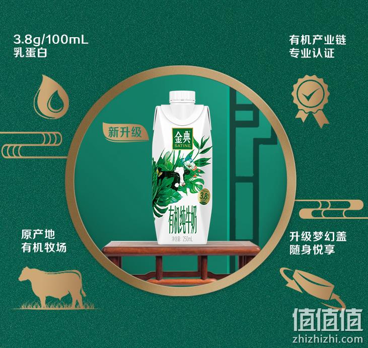 伊利 金典 梦幻盖有机纯牛奶 250ml*10盒*2件 80元包邮（40元/件） 值值值-买手聚集的地方