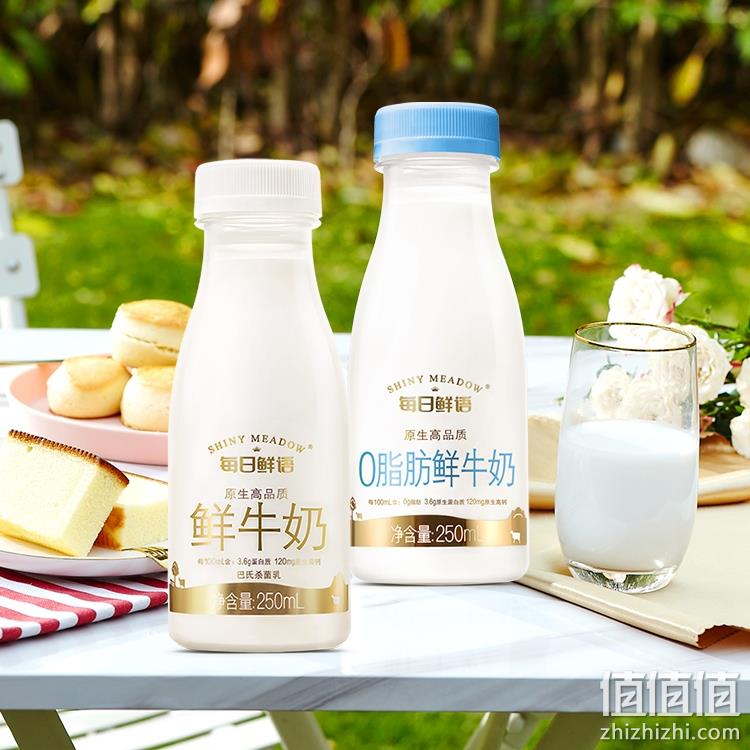 每日鲜语 全脂/0脂 原生高品质鲜牛奶250mL*12瓶 巴氏杀菌 59.9元包邮（需领券） 值值值-买手聚集的地方