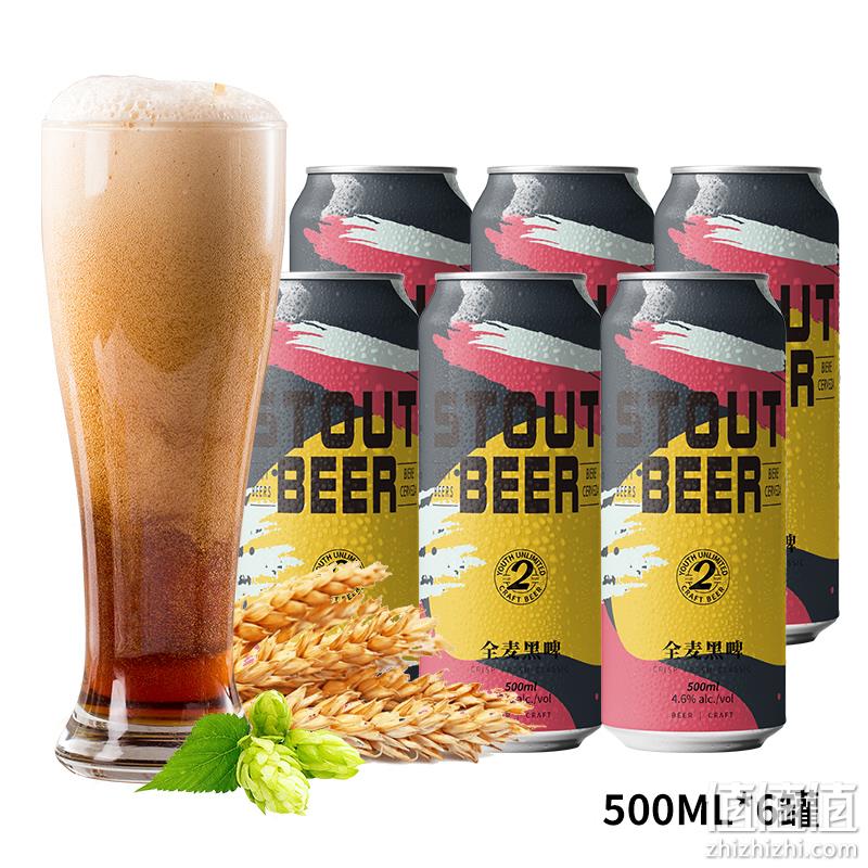 蕴酿之林 全麦黑啤精酿啤酒 500mL*6听 19.9元包邮（需领券） 值值值-买手聚集的地方