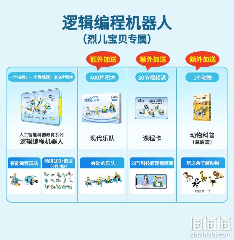 联想旗下智能物联品牌，Tudao 途道 逻辑编程机器人 赠积木400片+30节视频课+动物 298元顺丰包邮（可3期免息） 值值值-买手聚集的地方