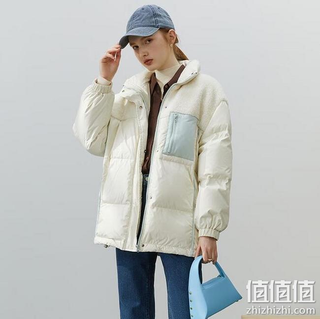 PLUS会员，范思蓝恩 22冬季新款女士仿羊羔毛拼接羽绒服 22FS4052 359元包邮（双重优惠） 值值值-买手聚集的地方