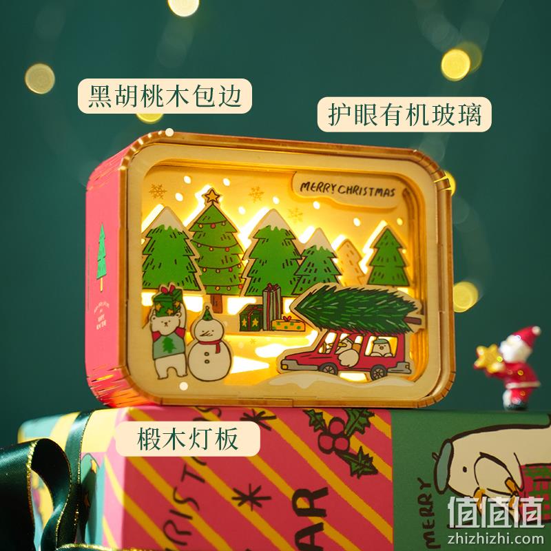 猫的天空之城 木质创意圣诞小夜灯 19元包邮（需领券） 值值值-买手聚集的地方