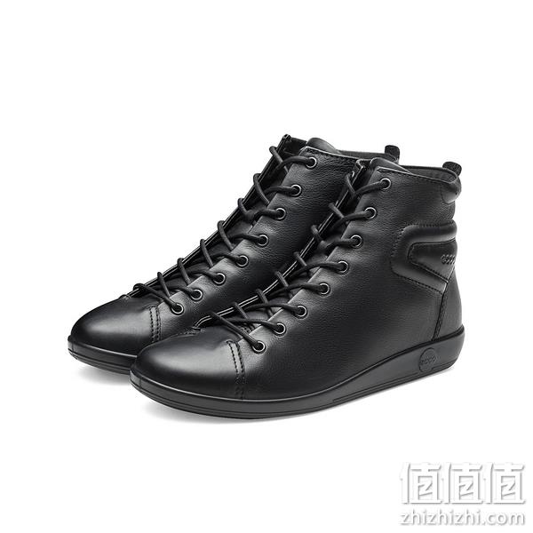 ECCO 爱步 Soft 2.0 柔酷2号 女士真皮系带高帮休闲鞋206523 380元（天猫旗舰店1599元） 值值值-买手聚集的地方