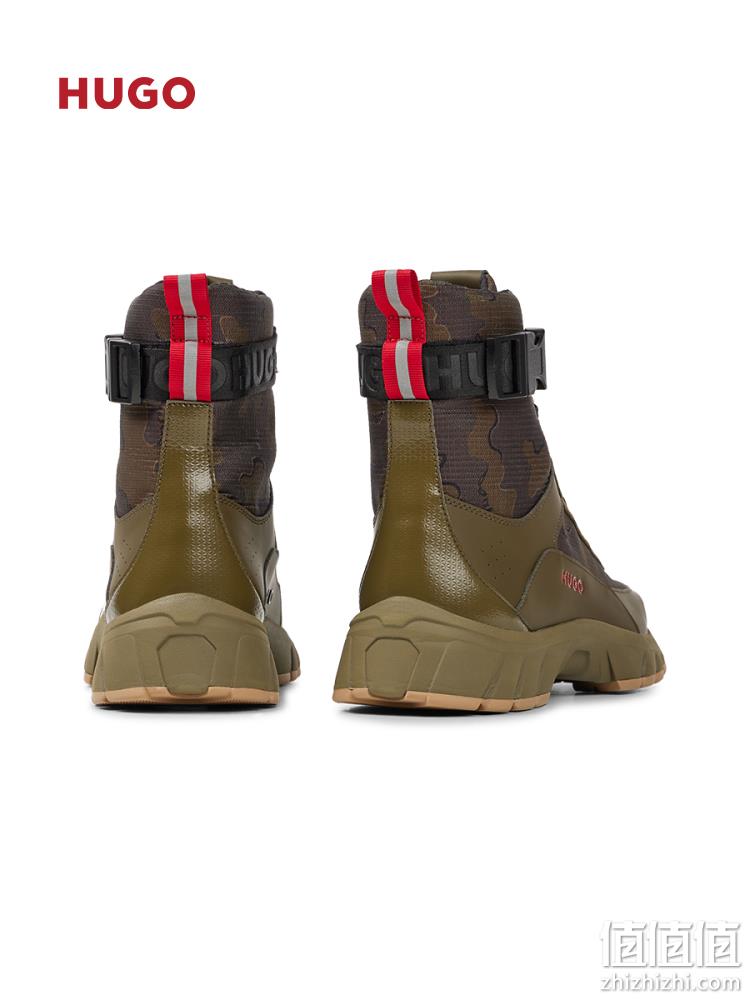HUGO HUGO BOSS 雨果·博斯 Kyle Hito 22秋新款男士迷彩印花高帮运动鞋 50480854 609.35元（天猫旗舰店2300元） 值值值-买手聚集的地方