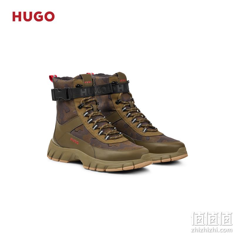 HUGO HUGO BOSS 雨果·博斯 Kyle Hito 22秋新款男士迷彩印花高帮运动鞋 50480854 609.35元（天猫旗舰店2300元） 值值值-买手聚集的地方