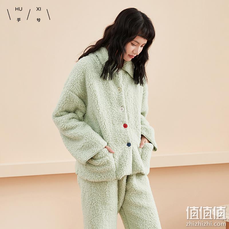爱慕旗下 Huxi 乎兮 女士可外穿保暖羊羔绒家居服套装 2色 115元包邮（需领券） 值值值-买手聚集的地方
