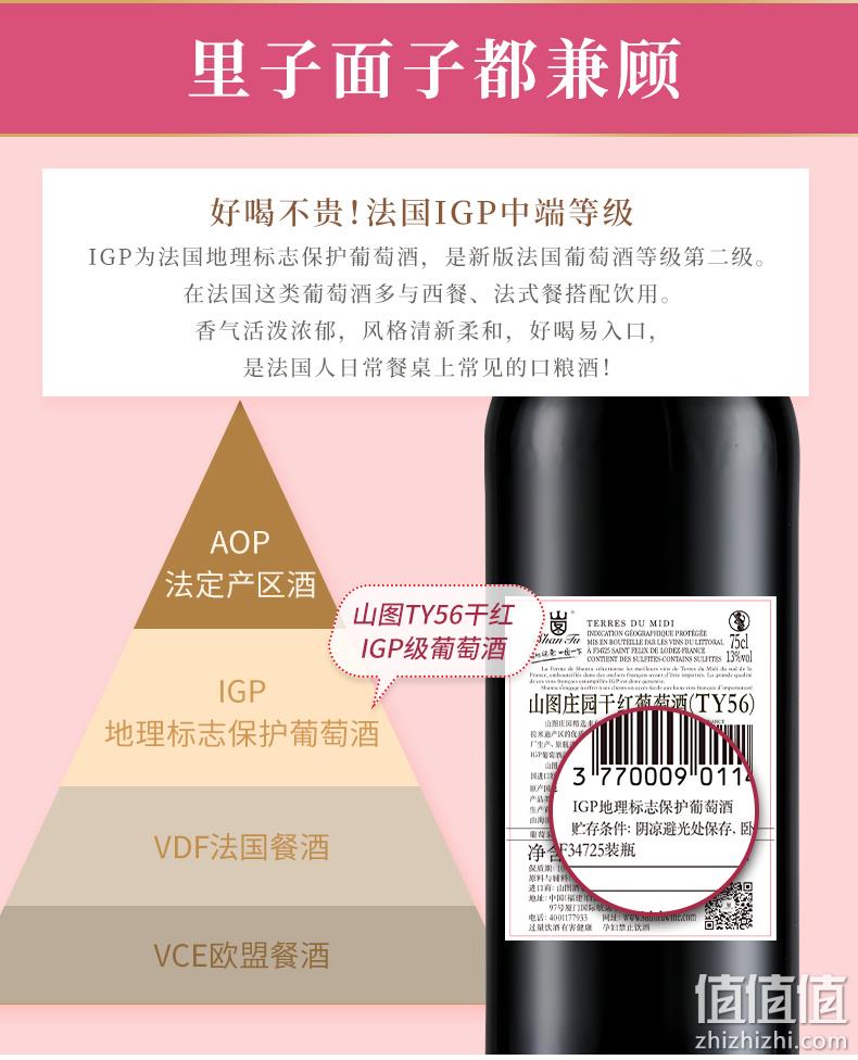 法国原瓶进口，山图 TY56 干红葡萄酒750mL*2瓶 赠礼盒+海马刀 79元包邮（需领券） 值值值-买手聚集的地方