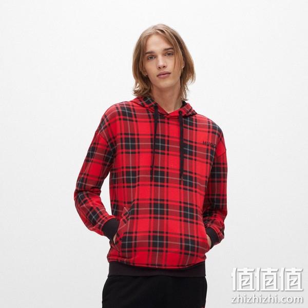 HUGO Hugo Boss 雨果·博斯 男士拼色格纹连帽卫衣50480234 380.57元 值值值-买手聚集的地方