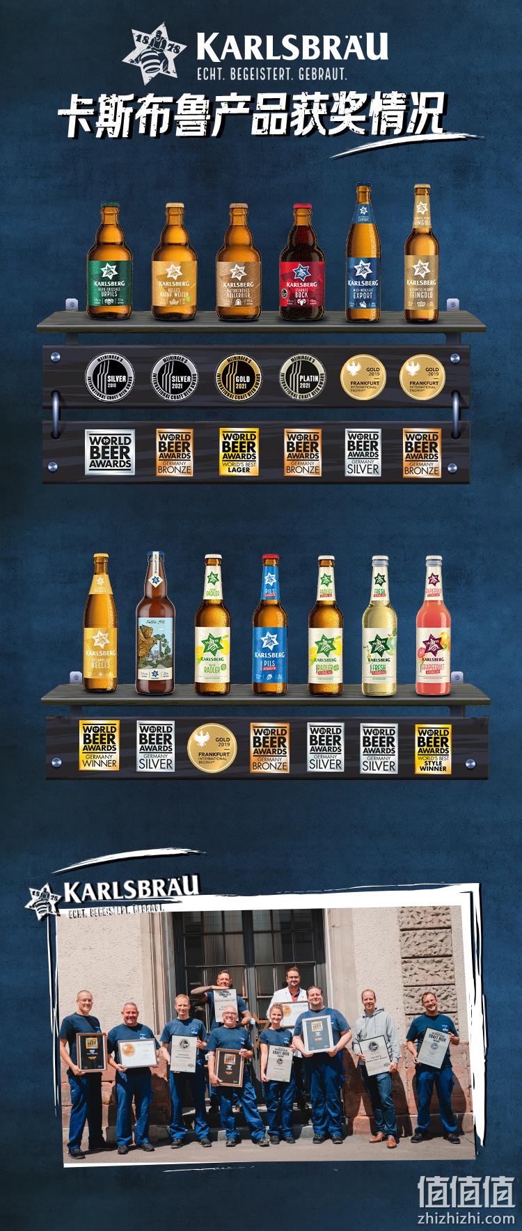 德国进口，KARLSBRÄU 卡斯布鲁 窖藏拉格啤酒500mL*5罐 23.9元包邮（需用券） 值值值-买手聚集的地方