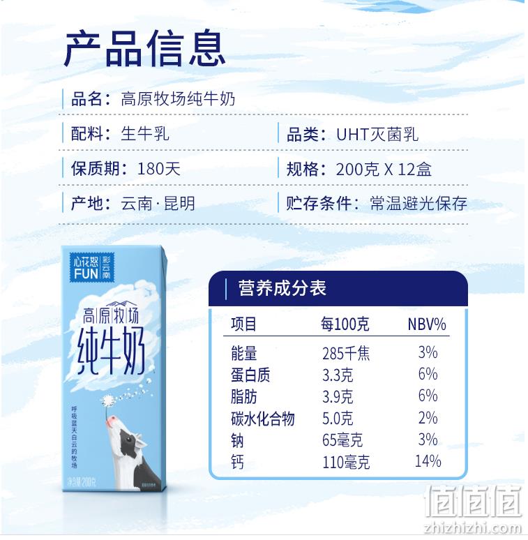 新希望 雪兰 心花怒FUN彩云南 高原牧场纯牛奶200g*12盒*2箱装 59.4元包邮（双重优惠） 值值值-买手聚集的地方