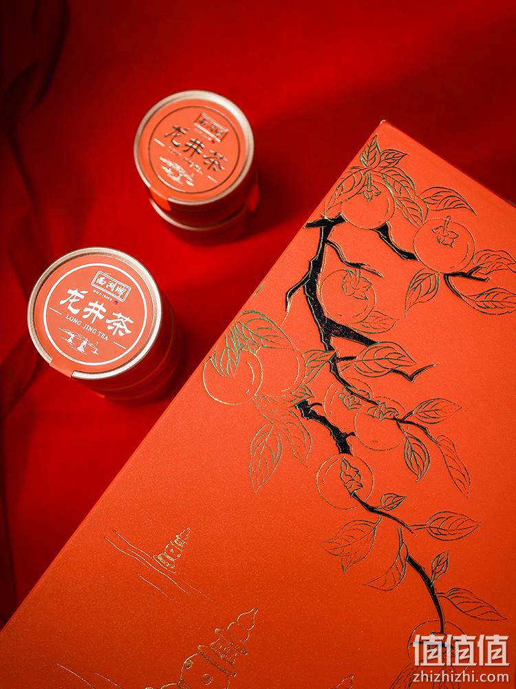 浙江老字号，西湖牌 柿柿如意 明前特级龙井茶叶礼盒装（5g*10罐+茶具一套）*2件 258元包邮（129元/件） 值值值-买手聚集的地方