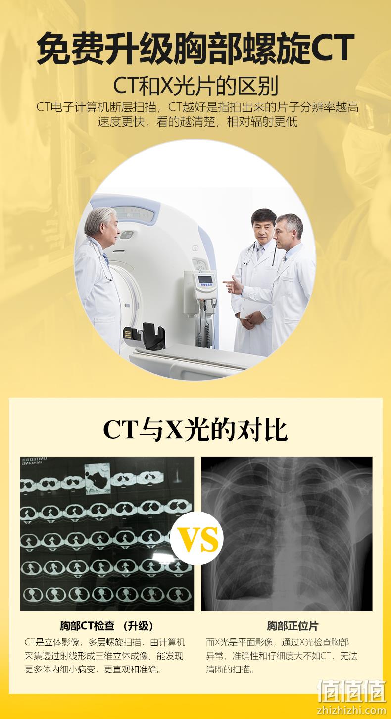 美年大健康 中青老年男女通用 专属CT体检套餐 499元包邮（需领券） 值值值-买手聚集的地方