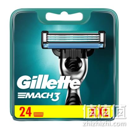 Gillette 吉列 锋速3 敏锐手动刮胡刀刀头24件装 218.31元（含税9.92元/个） 值值值-买手聚集的地方