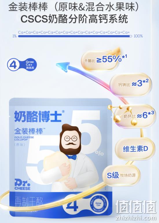 ≥55%干酪含量，Dr.Cheese 奶酪博士 金装奶酪棒 90g/5支*8件 74.33元包邮（双重优惠） 值值值-买手聚集的地方