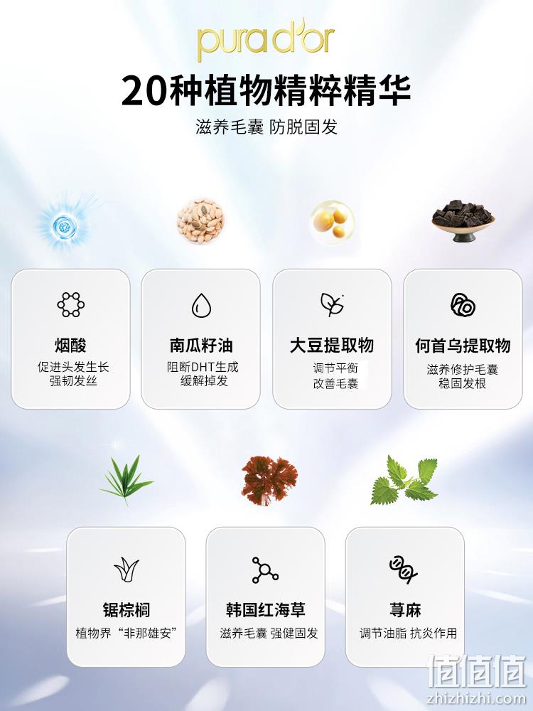 Pura d'or 普拉多 尊享版玫瑰金标天然防脱发洗发液 237mL 新低148.2元包邮（双重优惠） 值值值-买手聚集的地方