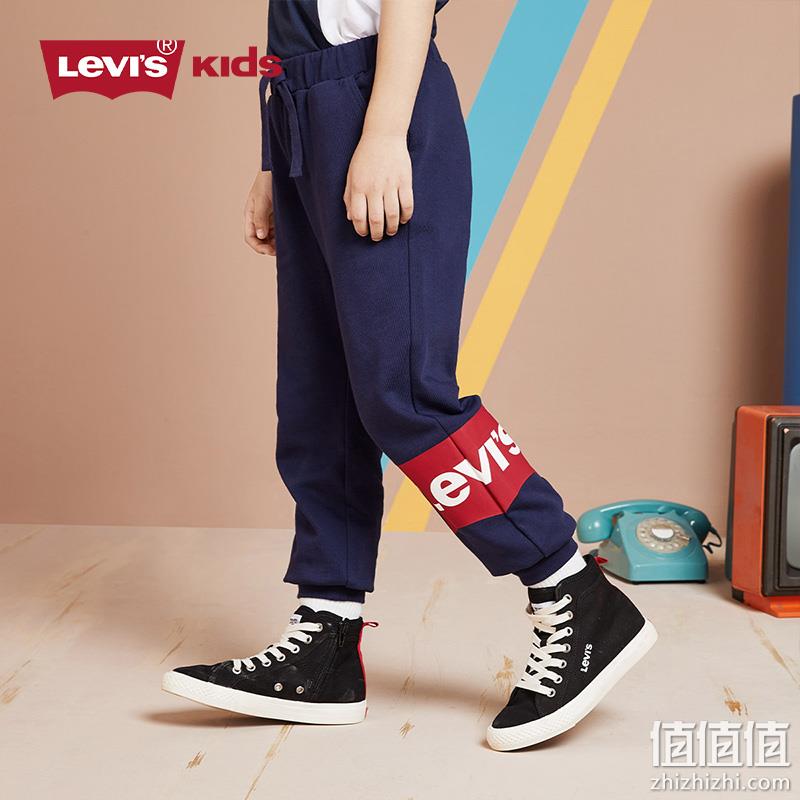 Levi's 李维斯 2022秋冬男女童大logo纯棉加绒加厚卫裤（105~165码） 129元包邮（双重优惠） 值值值-买手聚集的地方