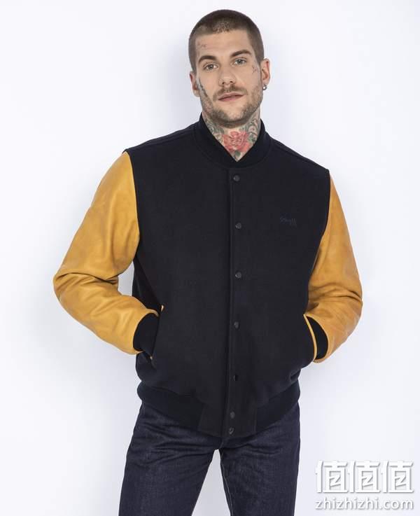 经典美国皮衣品牌，Schott NYC Lcusa 男士羊毛拼皮夹克 1395元 值值值-买手聚集的地方