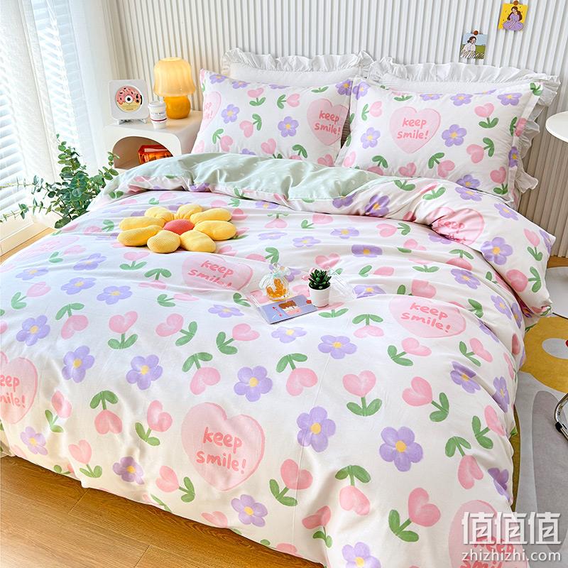 紫罗兰 全棉北欧风床品三/四件套 1.2~2米 多款 114.1元起包邮（双重优惠） 值值值-买手聚集的地方