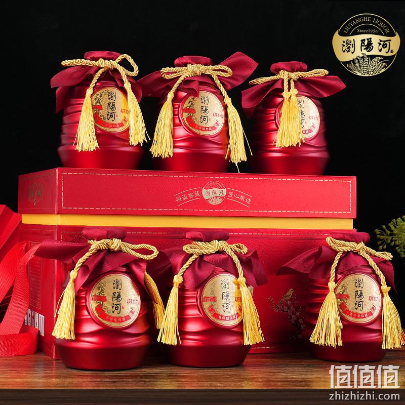 浏阳河 迎春鸿喜 53度酱香型白酒500mL*6瓶 手提式仿皮礼盒装 139元包邮（需用券） 值值值-买手聚集的地方