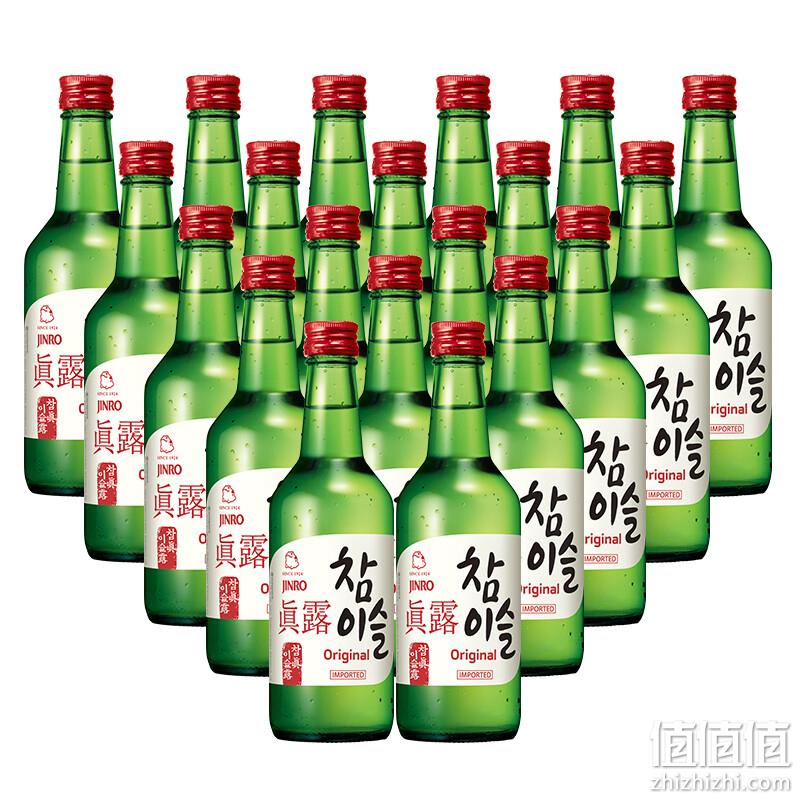 韩国烧酒第一品牌，真露 韩国进口烧酒20.1°竹炭酒360mL*20瓶 整箱 176.8元包邮（双重优惠） 值值值-买手聚集的地方