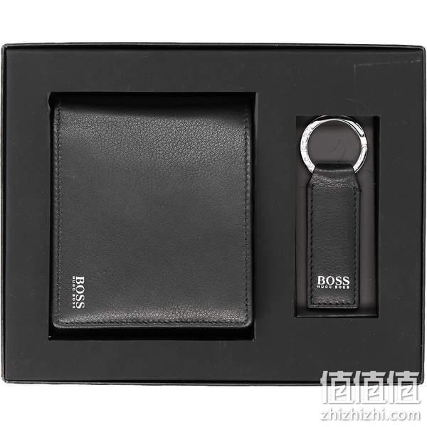 BOSS Hugo Boss 雨果·博斯 GBBM_4cc 男士山羊皮两折钱包+钥匙扣礼盒50473431 新低278.89元 值值值-买手聚集的地方