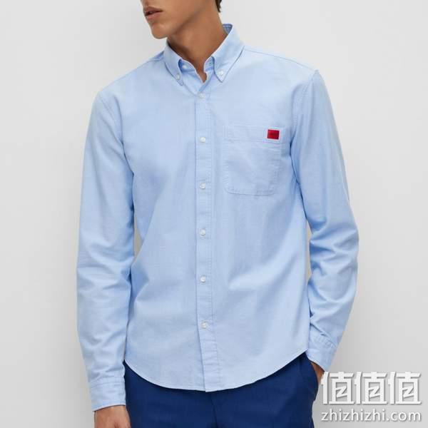 亚马逊销冠！HUGO Hugo Boss 雨果·博斯 Evito 男士纯棉修身长袖衬衫50458258 343.52元（可3件92折） 值值值-买手聚集的地方