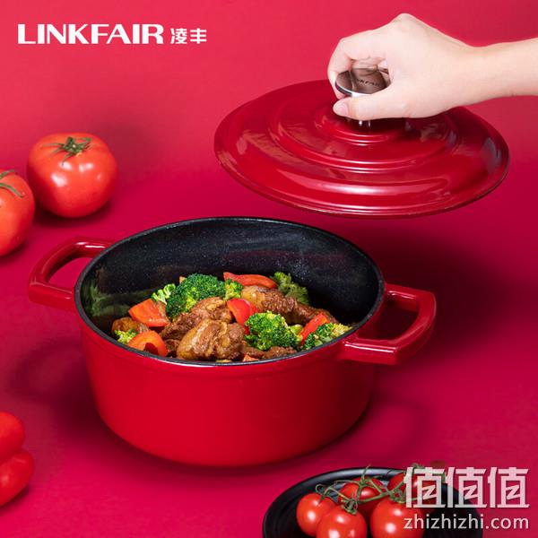 LINKFAIR 凌丰 LFTG-FL22SD 铸铁珐琅双耳汤锅22cm 多色 149元包邮（需领券） 值值值-买手聚集的地方