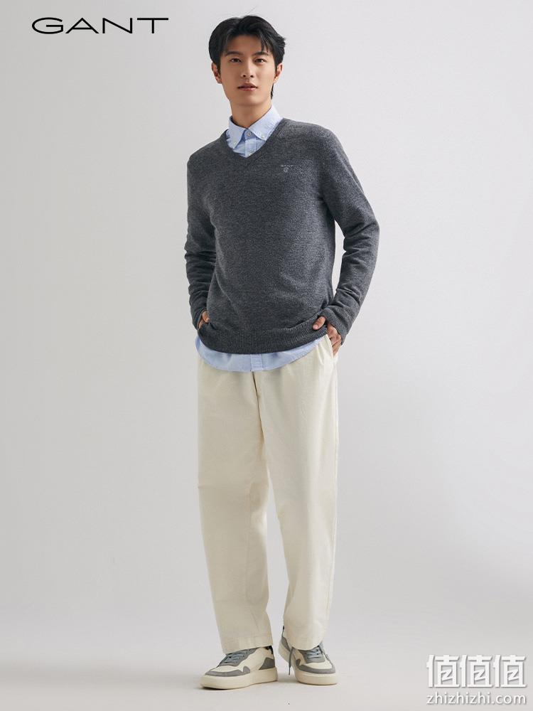 Gant 甘特  男士100%羊毛V领针织衫 8010520 387.69元（天猫凑单折后676元） 值值值-买手聚集的地方
