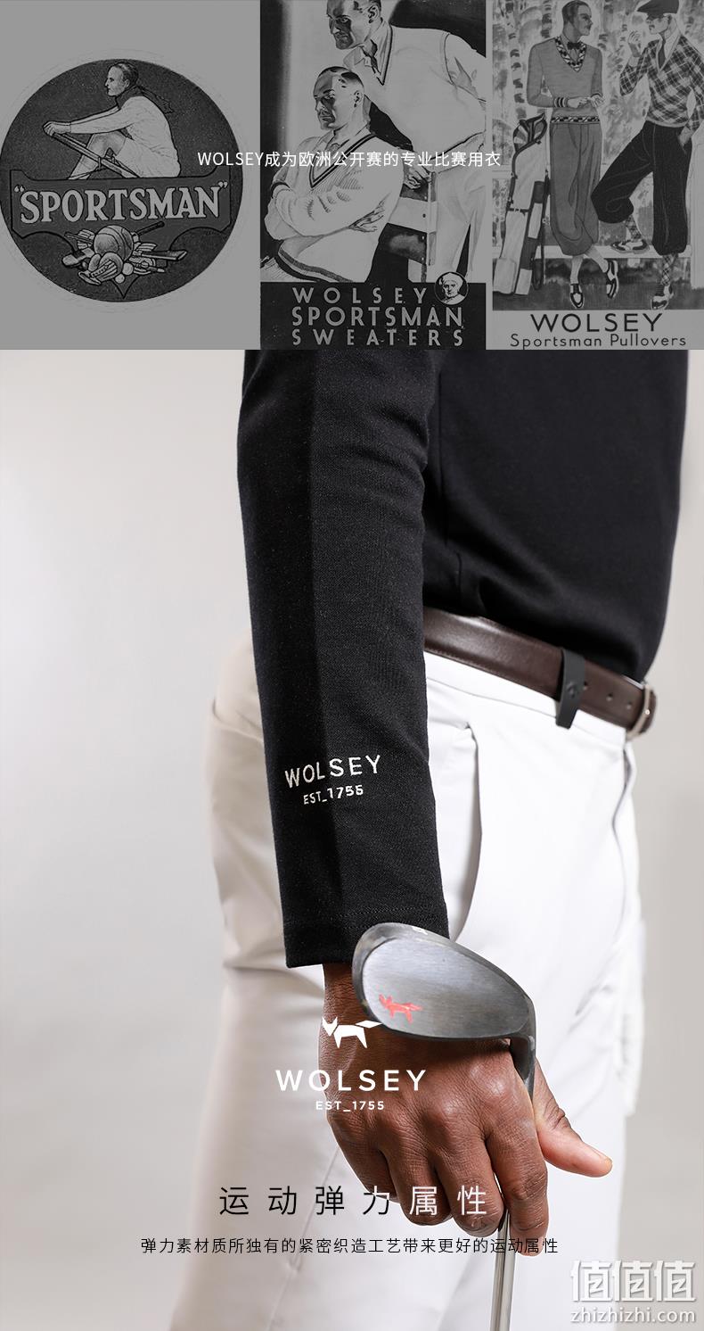 英国皇室266年品牌，Wolsey 男士高尔夫长袖T恤运动卫衣 2色 史低139元包邮（需领券） 值值值-买手聚集的地方