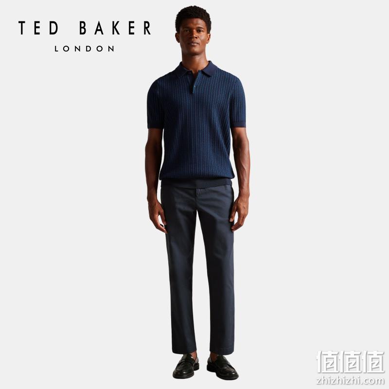 2022秋冬新品，Ted Baker 泰德·贝克 男士舒适棉质混纺通勤纯色休闲裤 252881 275.83元（天猫折后722元） 值值值-买手聚集的地方