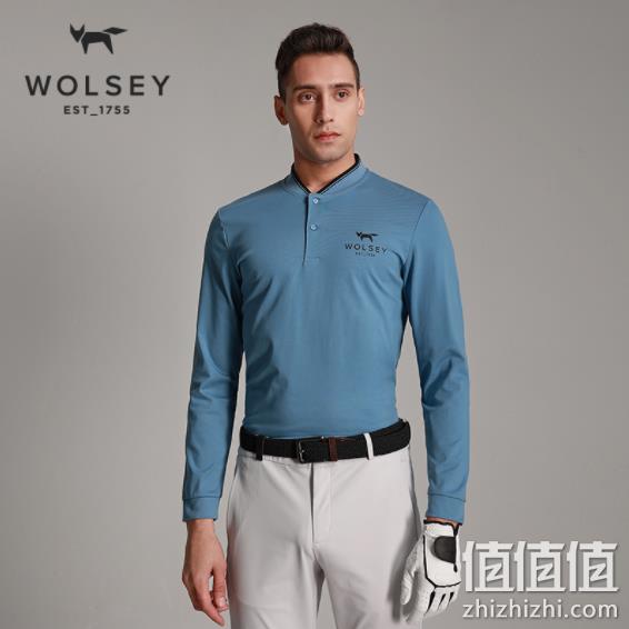 英国皇室266年品牌，Wolsey 男士60S长绒棉高尔夫长袖立领/翻领Polo衫 多色 199元包邮（需领券） 值值值-买手聚集的地方