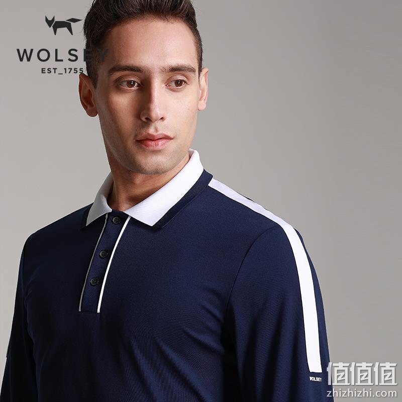 英国皇室266年品牌，Wolsey 男士60S长绒棉高尔夫长袖立领/翻领Polo衫 多色 199元包邮（需领券） 值值值-买手聚集的地方