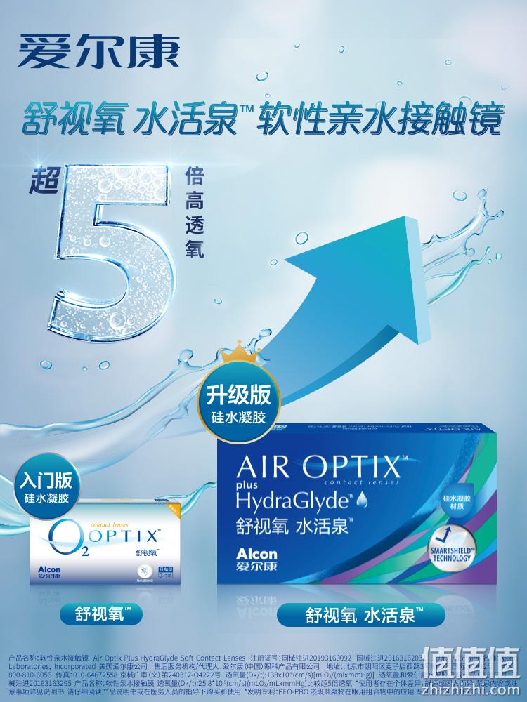 Alcon 爱尔康 视康 舒视氧水活泉隐形眼镜月抛6片装 88元包邮（需用券） 值值值-买手聚集的地方