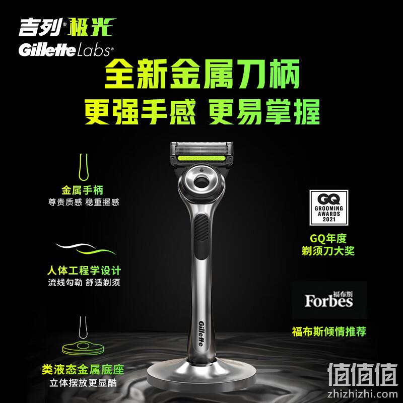 GilletteLabs 吉列 Labs 极光净澈 男士剃须刀套礼盒装（1刀架+3刀头＋底座） 199元包邮（需领券） 值值值-买手聚集的地方