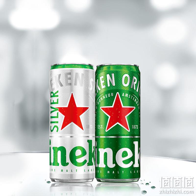 Heineken 喜力 拉罐啤酒330mL*15听（经典12听+星银3听） 59元包邮（双重优惠） 值值值-买手聚集的地方