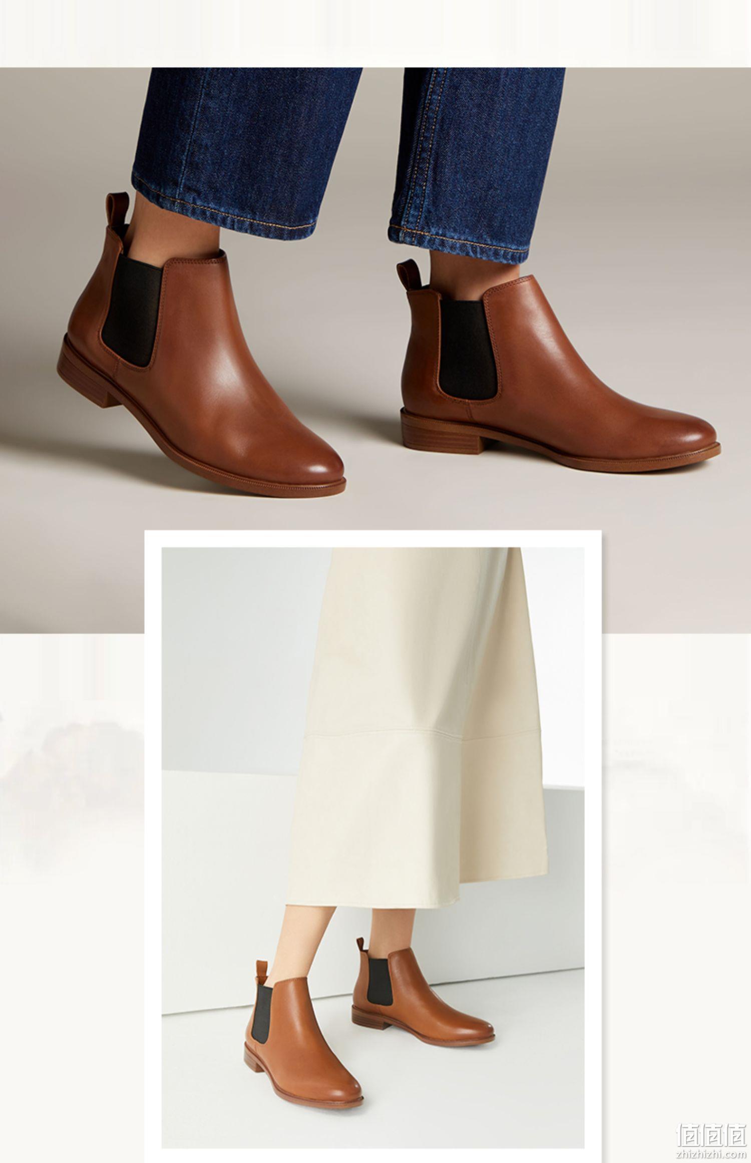 Clarks 其乐 Taylor Shine 女士真皮切尔西靴 299.12元 值值值-买手聚集的地方