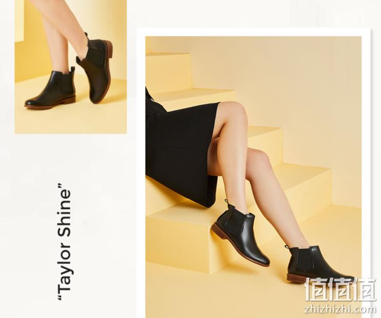Clarks 其乐 Taylor Shine 女士真皮切尔西靴 299.12元 值值值-买手聚集的地方