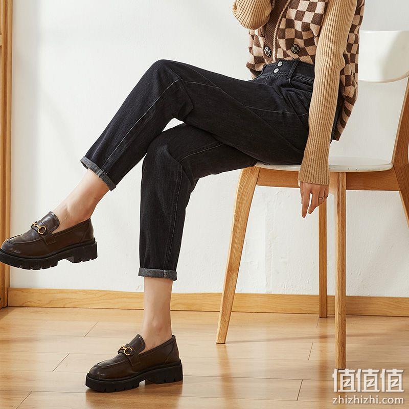 ESE·Y 逸阳 女士双排扣高腰直筒九分牛仔裤 94.4元包邮（需领券） 值值值-买手聚集的地方