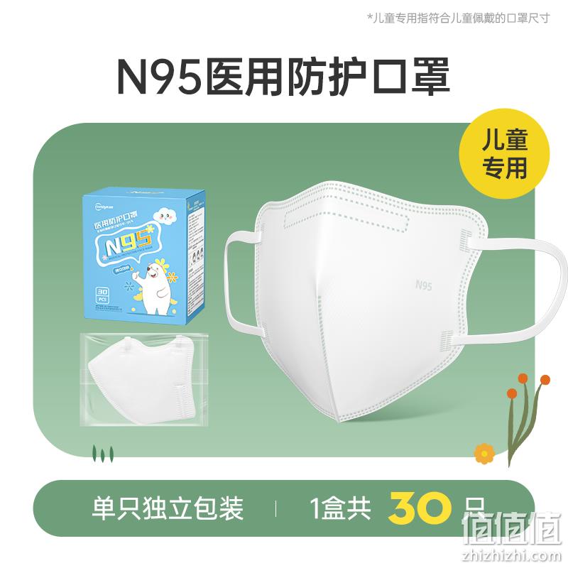 超亚 医疗级别儿童N95医用防护口罩 独立装30枚 27.9元包邮（需领券） 值值值-买手聚集的地方