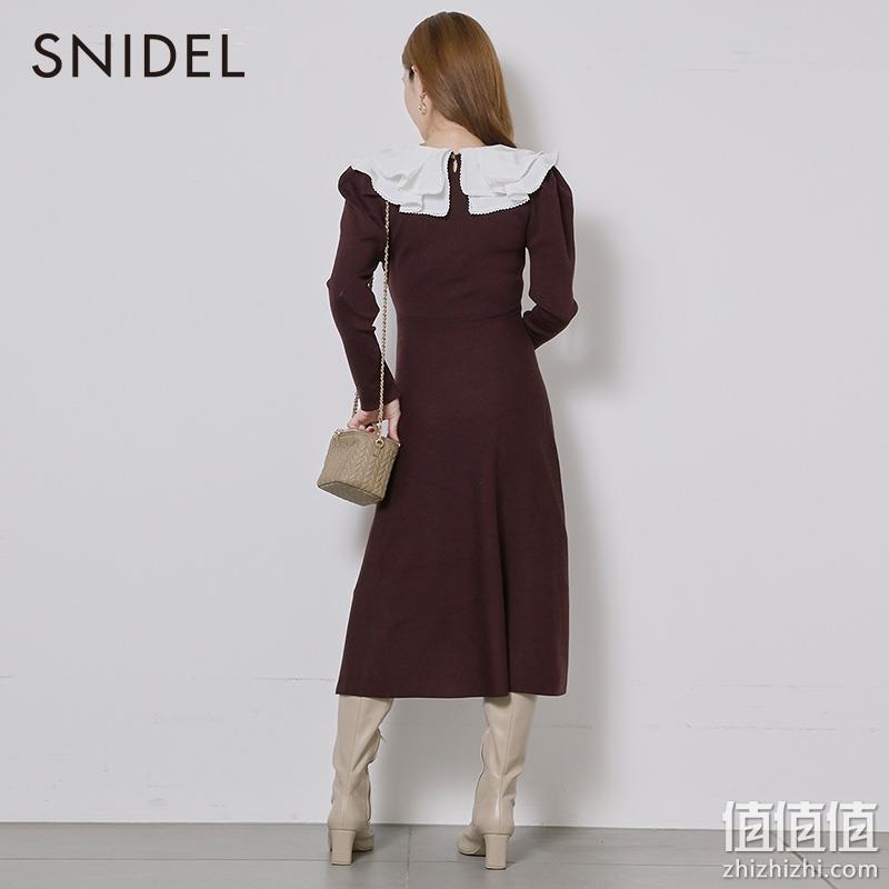 SNIDEL 2022冬新品大翻领收腰针织连衣裙 SWNO224110 438.97元 值值值-买手聚集的地方