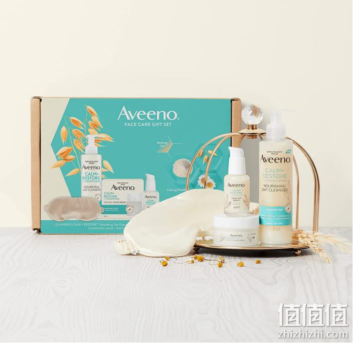 Aveeno 艾维诺 Face Calm+修复面部护理套装（精华30ml+洁面200ml+面霜50ml+眼罩） 206.45元 值值值-买手聚集的地方