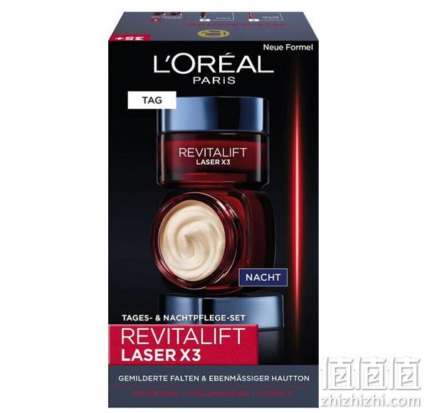 L'Oréal Paris 欧莱雅 Revitalift Laserx3 复颜光学紧致嫩肤去皱 日霜+晚霜套装50mL*2瓶 134元（可3件92折） 值值值-买手聚集的地方