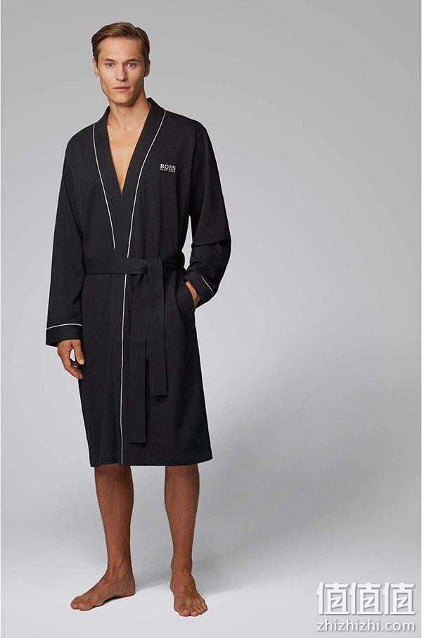 亚马逊销冠！BOSS Hugo Boss 雨果·博斯 Kimono 男士棉质平纹针织睡袍50229070 389.3元 值值值-买手聚集的地方