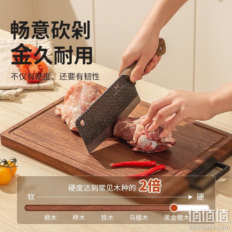 Suncha 双枪 黑金檀木 抗菌整木砧板 26*24*0.5cm 赠砧板架 59元包邮（双重优惠） 值值值-买手聚集的地方