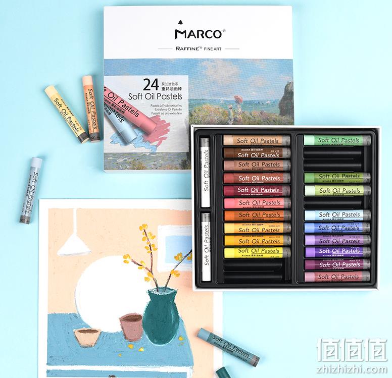 Marco 马可 Raffine拉菲尼系列 D7600 重彩油画棒礼盒 24色 赠2支白色 19.9元包邮（另有彩笔/彩铅） 值值值-买手聚集的地方