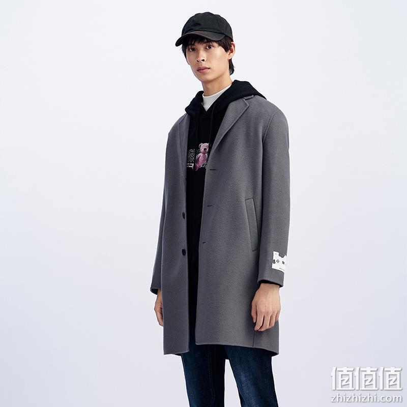 GXG 韩版男士休闲时尚长款羊毛混纺大衣 多款 199元包邮（需领券） 值值值-买手聚集的地方